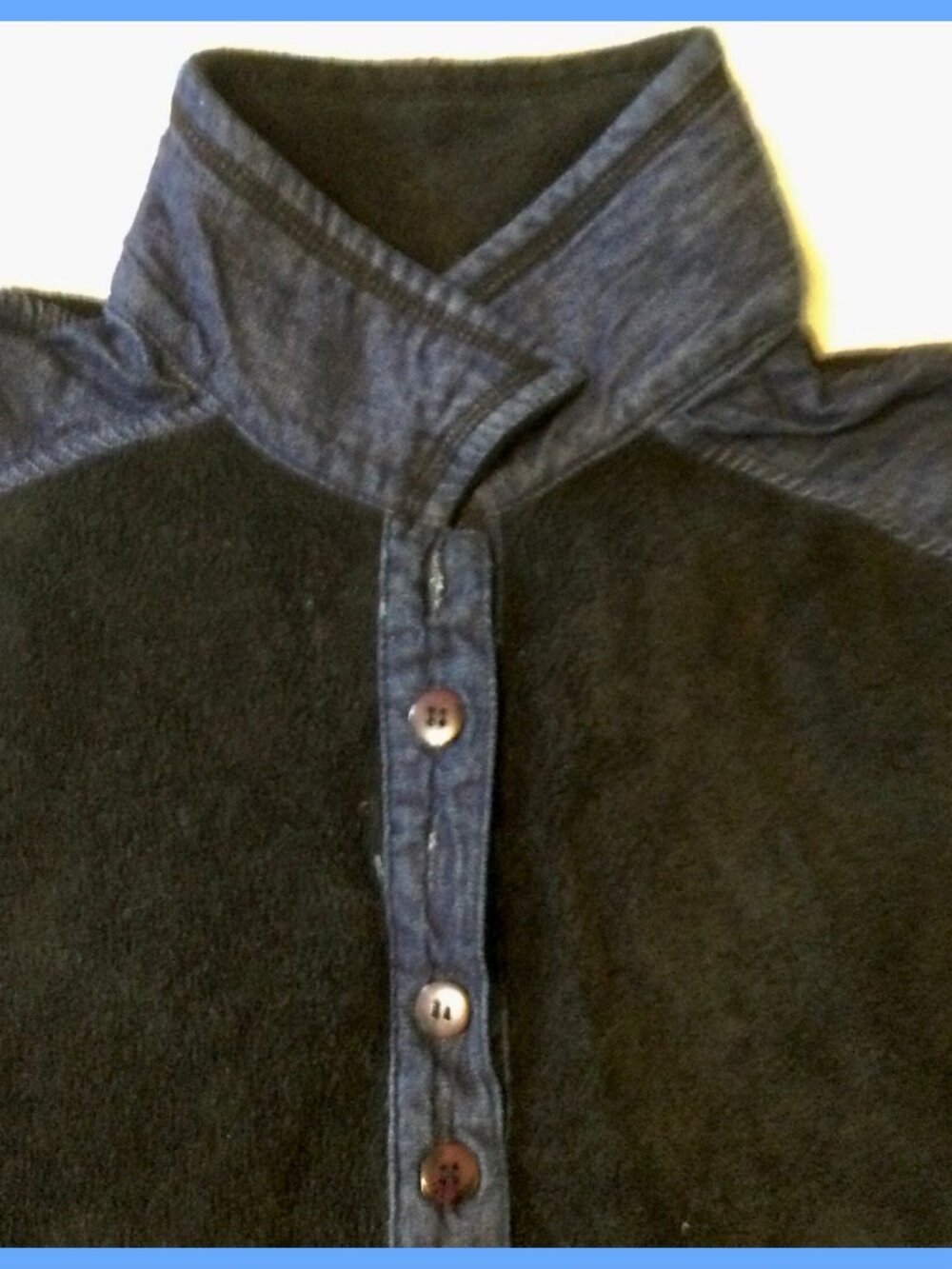 Denim Trimmed Pullover,sz S jr